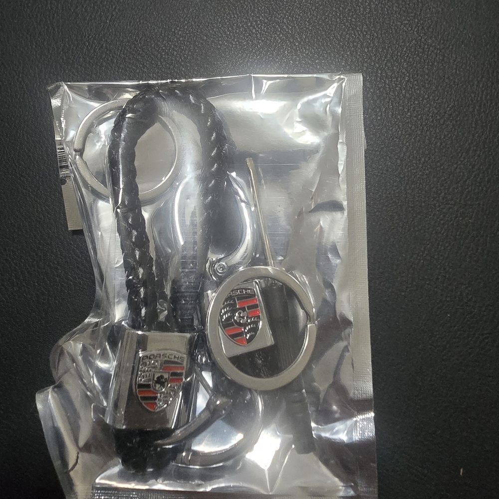 Porsche Black and Silver Keychain Set